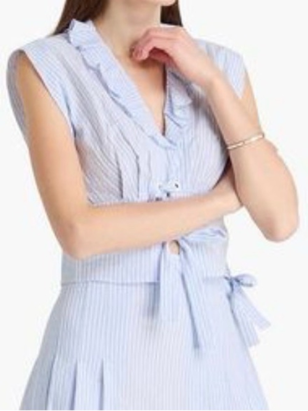 NWT • Sandro • Seer Sucker Top • Sz 1 - Picture 2 of 7